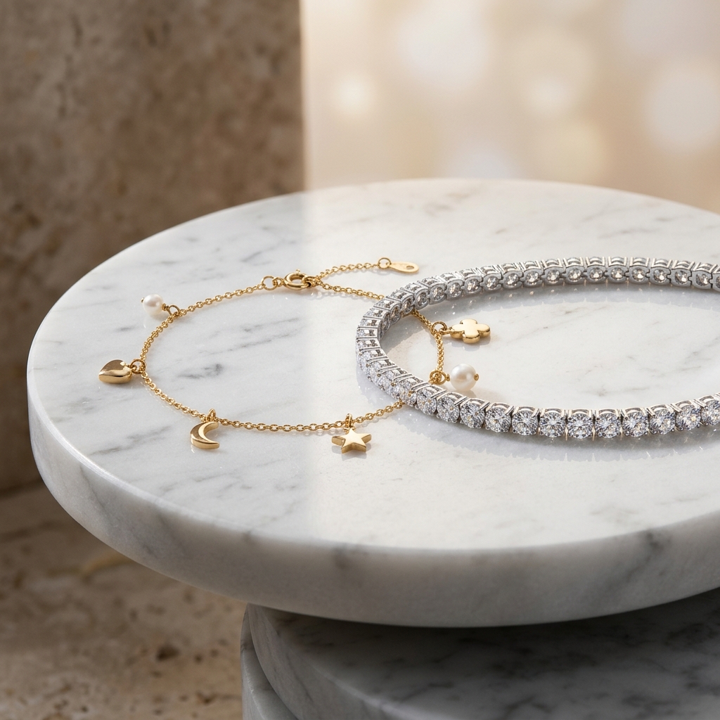 Fine Charm & Tennis Bracelets