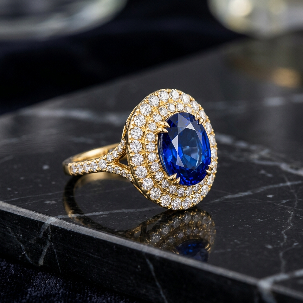 Royal Sapphire Cocktail Statement Rings